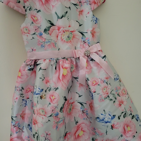 Rare Editions Pink and Blue Floral Dress - Picture 1 of 1